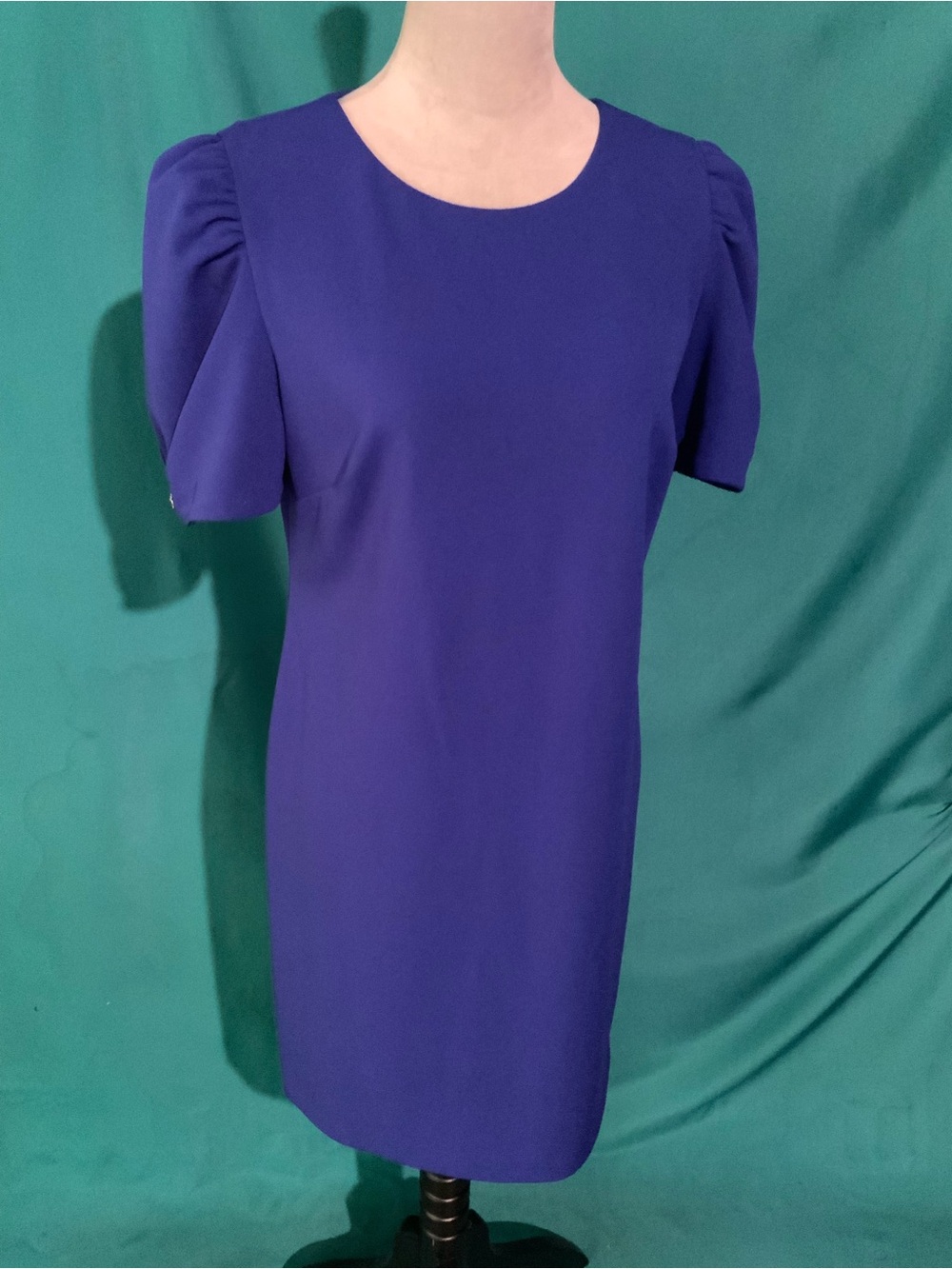Calvin Klein Royal Blue Puff-Sleeve Shift Mini Dress